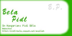 bela pidl business card